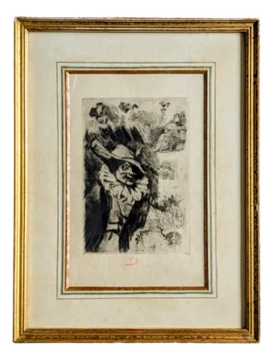 Félicien Rops, Fantoche, 1874, Drypoint Etching