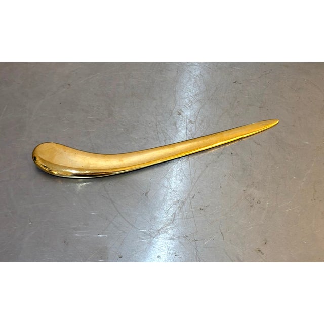 Sculptural Midcentury Brass Letter Opener For Sale - Image 4 of 4