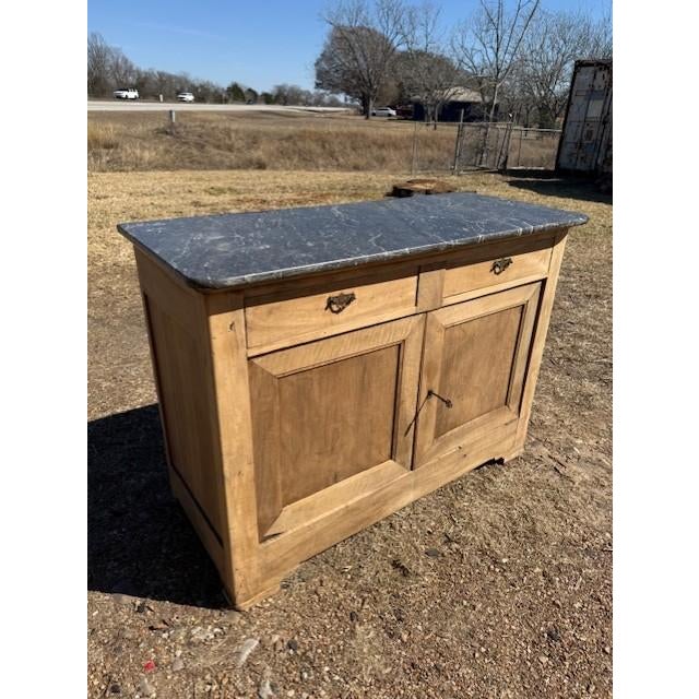 French Provincial 19th Century French Louis Philippe Walnut Bleached Marble Top Sideboard / Buffet. For Sale - Image 3 of 18
