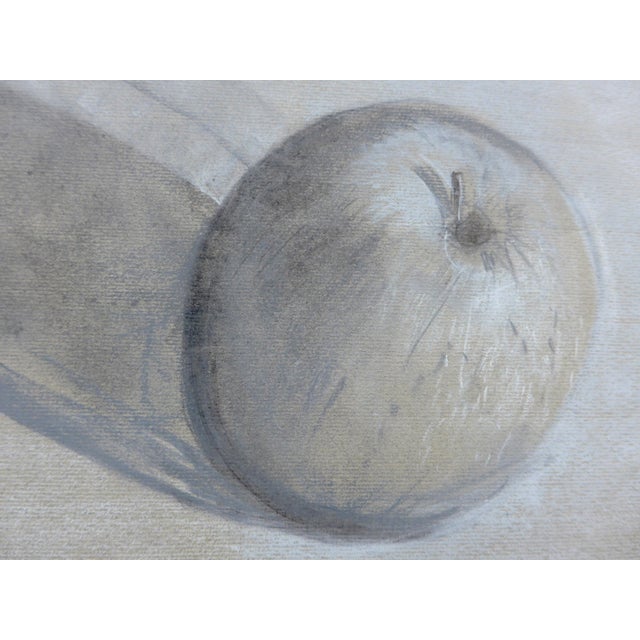 Contemporary "Apple With Its Shadow" Contemporary Expressionist Still Life Drawing by Martha Holden For Sale - Image 3 of 5