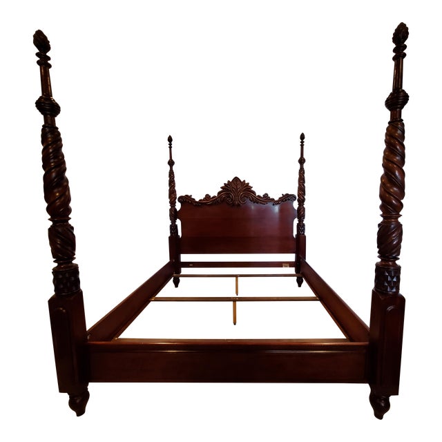 Ralph Lauren Henredon Mahogany Four Poster King Size Bed Frame Chairish