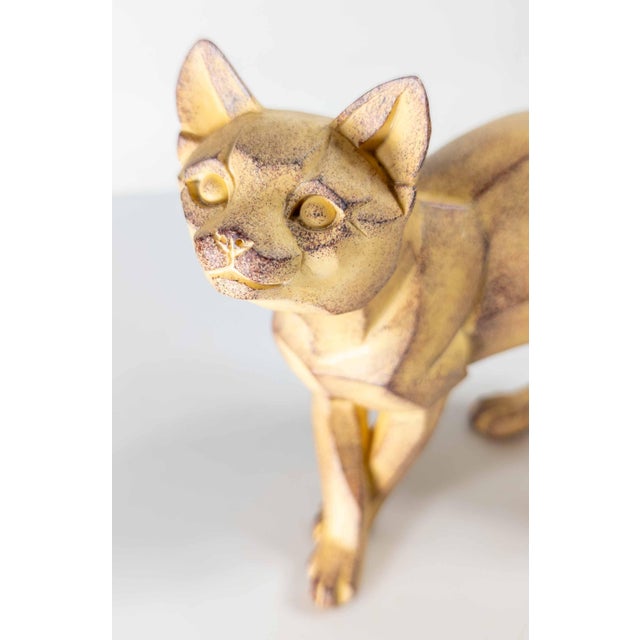 Ceramic 21st Century Modern Cubist Cat Figure Sculpture by Border Fine Arts For Sale - Image 7 of 11