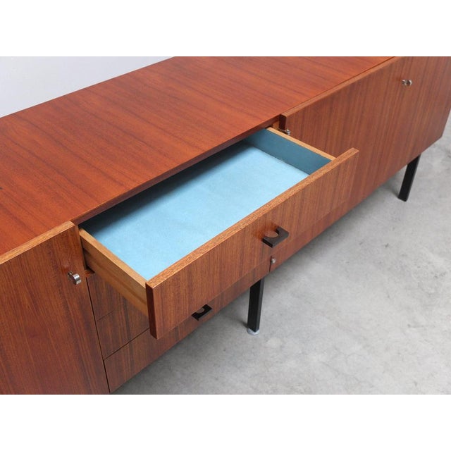 Modernist Belgian Sideboard in Metal & Teak by Roger De Winter for E.M.Y., 1960s For Sale - Image 14 of 17
