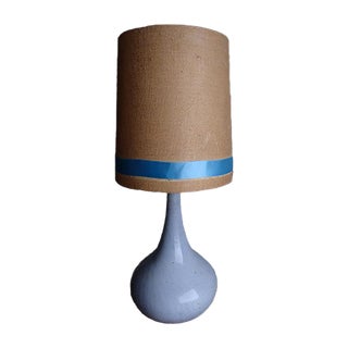 Large Gray & Blue Ceramic Table Lamp, 1960s For Sale