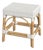 Robias 18 in. Seat Height Rectangular Rattan Low Dining Stool, Smooth White For Sale
