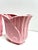 Mid-Century Modern Pair of Pink Art Deco Style Ceramic Vases – Fluted Nautilus Hollywood Regency Planters For Sale - Image 3 of 8