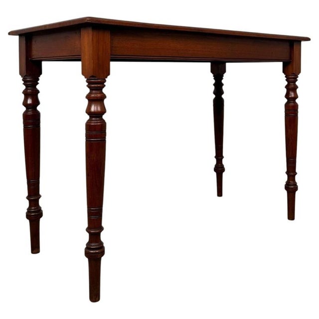 Antique Early 20th Century English Edwardian Walnut Side Table For Sale - Image 3 of 10