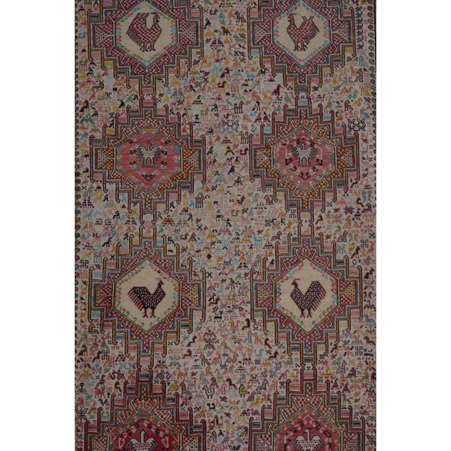 Soumac Kilim Pictorial Animals Rug 4'' X 6'4'' For Sale - Image 4 of 11