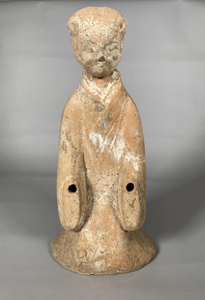 Terracotta sculpture of a court lady, Han Dynasty, 206 BC-220 AD, Mingqi, China, archaeology