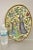 Antique Persian Iznik Qajar Style Ceramic Pottery Oval Tile Woman and Man with Jugs C3. Item features original crackle...