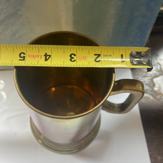 Large Brass Vintage Decorative Beer Stein For Sale - Image 4 of 7