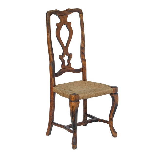 Set of 4/ 19th Century French Provincial Walnut Dining Chairs For Sale - Image 12 of 18