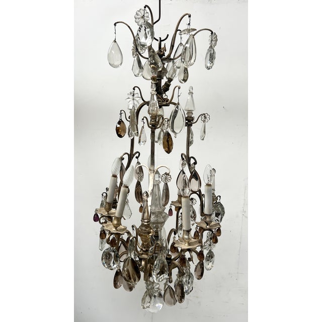 Louis XV Style Cage Chandelier with Pendants, Late 19th Century For Sale - Image 12 of 16