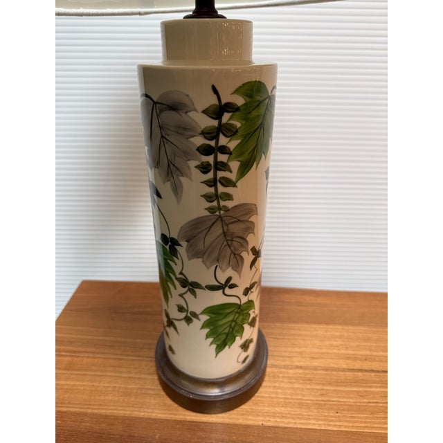 Orlando Pottery Hand Painted Leaf Table Lamp For Sale - Image 4 of 12