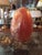 Orange Marble Egg With Brass Stand For Sale - Image 8 of 10