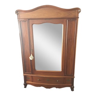 Victorian Style Mahogany Armoire For Sale