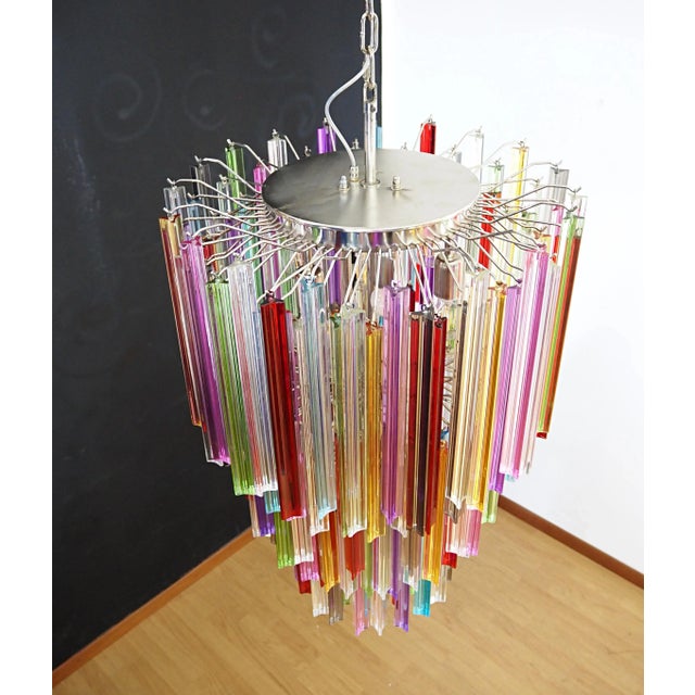 Murano Multicolor Triedri 187 Prism Chandelier, Mariangela Model For Sale In Los Angeles - Image 6 of 10