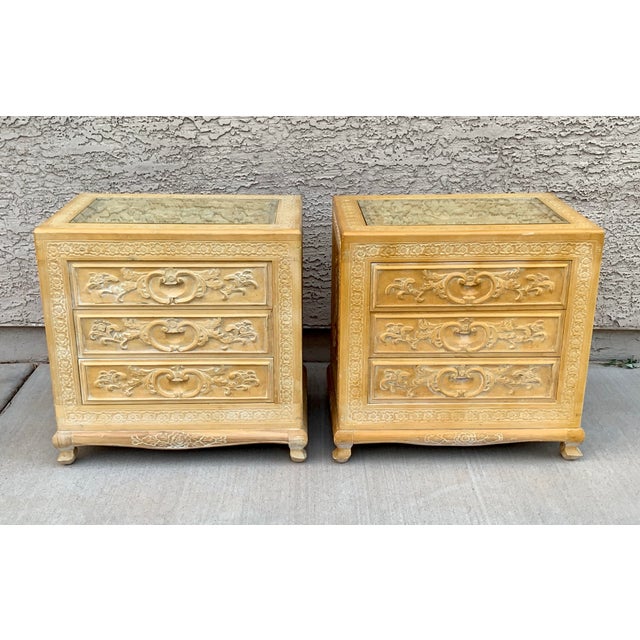 Vintage Hand Carved Asian Nightstands/End Tables a Pair Chairish