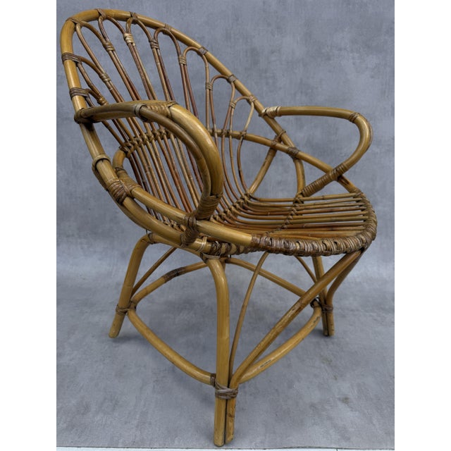 Brown Vintage Rattan Armchairs, 1960s, Set of 2 For Sale - Image 8 of 8