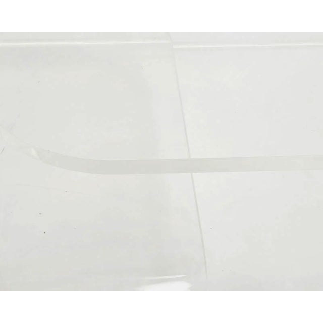 Modernist Lucite Coffee Table With Double Tier Waterfall Edges For Sale - Image 4 of 4