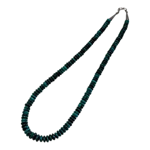 1970s Malachite Hand Beaded 21" With a Modern Clasp