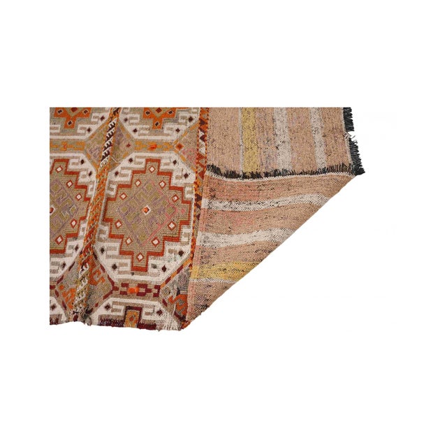 Decorative Vintage Embroidered Kilim Rug - 4`7″ X 4`11″ Ft. For Sale In Los Angeles - Image 6 of 6