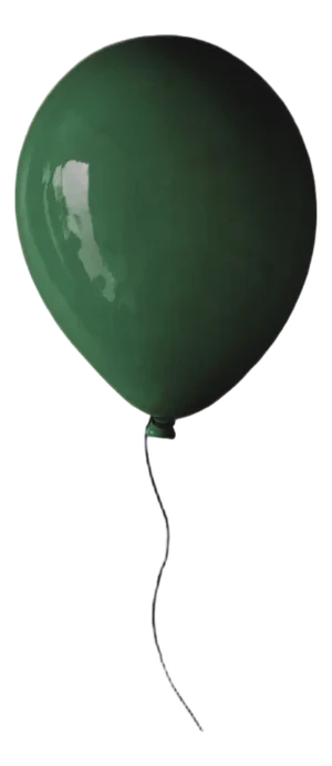 Modern Glossy Ceramic Balloon Wall Sculpture in Forest Green- Medium Size