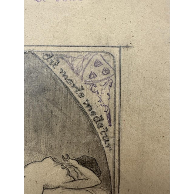 Carl Heinz Berberich, Devoted Nude Bookplate, Nude, 1920, Pencil For Sale - Image 10 of 12
