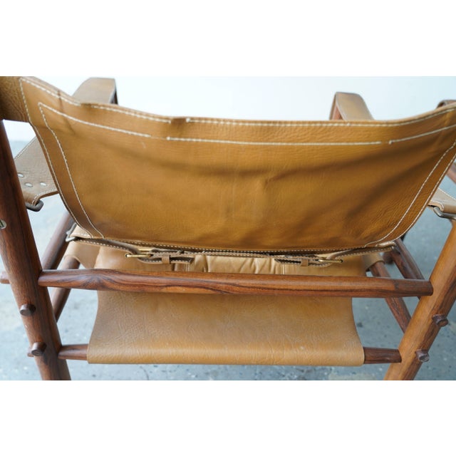Arne Norell Pair of Arne Norell “Safari” Rosewood Lounge Chairs, Model Scirocco — Sweden, 1960s For Sale - Image 4 of 18