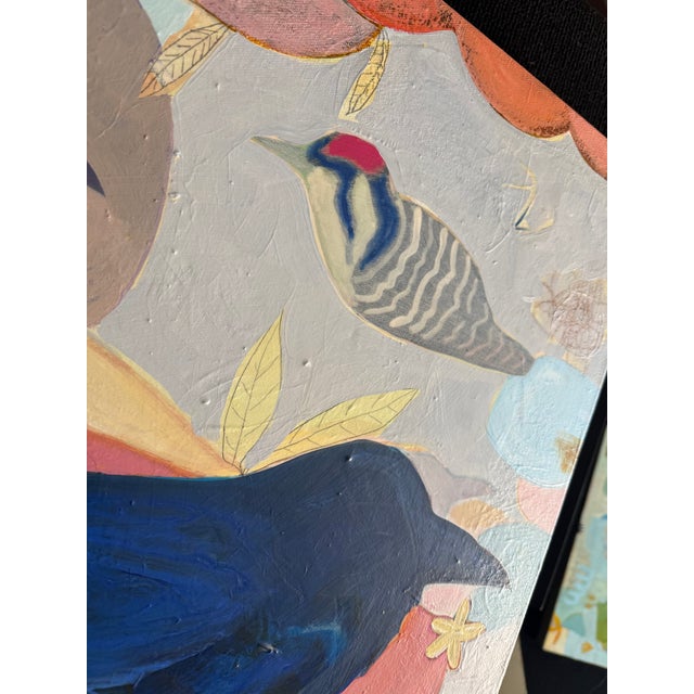 "Raven and Friends" a Bird Painting by LWren Walraven For Sale - Image 4 of 13