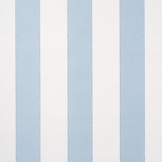 Sample - Schumacher Louise Stripe Wallcovering In Blue For Sale