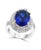 8.5 Carat Oval Tanzanite and 2 Carat Diamond Ring 18 Karat White Gold, Estate, Size 3 For Sale - Image 4 of 8