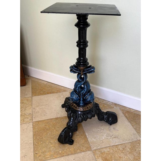 Metal Hand-Painted Cast Iron Sea Monster Pub Occasional Table For Sale - Image 7 of 10