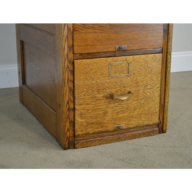 Antique Oak 4 Drawer File Cabinet (B) | Chairish