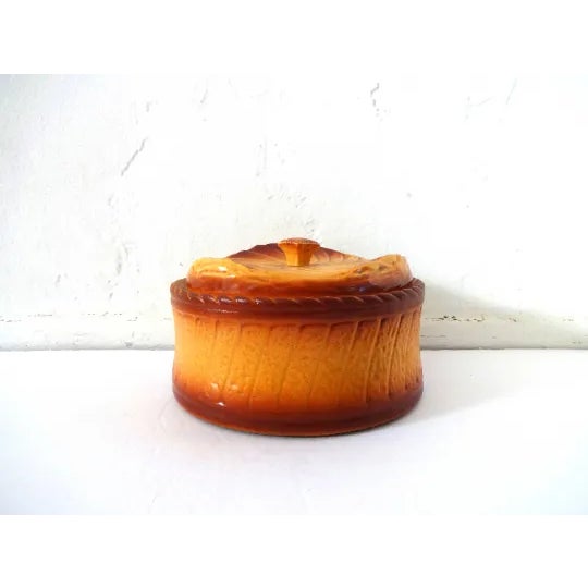 Antique French Trompe l'Oeil Puff Pastry Brown Faience Terrine For Sale - Image 4 of 13