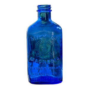 Vintage Cobalt Blue Phillips Milk of Magnesia Bottle