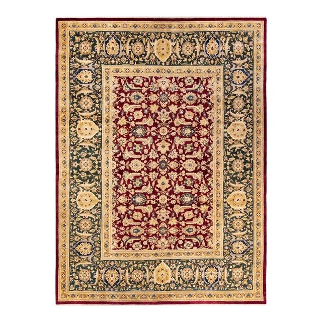 Red Mogul, One-of-a-Kind Hand-Knotted Area Rug in Red, 9' 2" x 12' 6" For Sale - Image 8 of 8