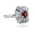 Contemporary Late 20th Century Platinum Ruby Ring, Size 5 For Sale - Image 3 of 4