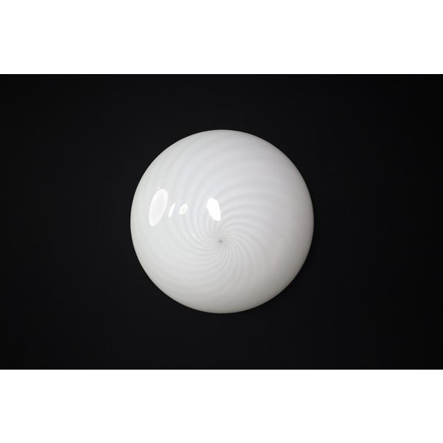 Large Murano Swirl Glass Ceiling Light attributed to Vm-Vetri, Italy, 1970s For Sale - Image 16 of 17