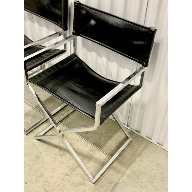 Vintage Chrome and Faux Leather Directors Style Chairs by Virtue