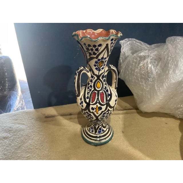 Spanish Spanish Antique Petite Vase – Handcrafted Vintage Ceramic For Sale - Image 3 of 8