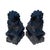 20" Chinese Pair Black Gray Stone Fengshui Foo Dog Lion Statues For Sale - Image 11 of 13