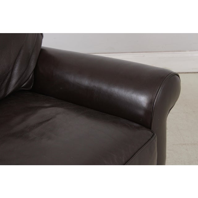 Hancock & Moore 3 Seat Leather Loveseat Sofa For Sale - Image 10 of 16