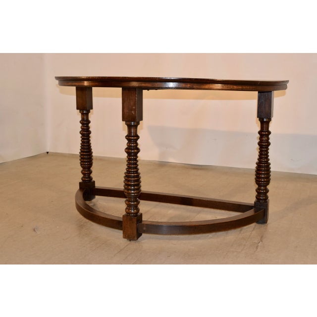 Victorian 19th C English Demi-Lune Table For Sale - Image 3 of 10