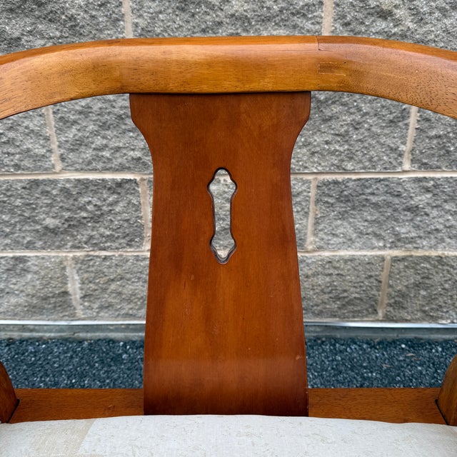 Vintage Schnadig James Mont / Ming Style Horseshoe Chairs in Maple & Brass - A Pair For Sale - Image 9 of 18