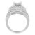A diamond cocktail ring that sparkles with a central square cluster of princess cut diamonds surrounded by a double halo...