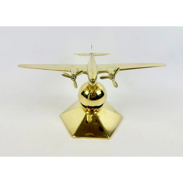 Mid-Century Modern Brass Mosquito Desk Plane Model from de Havilland, 1940s For Sale - Image 3 of 16