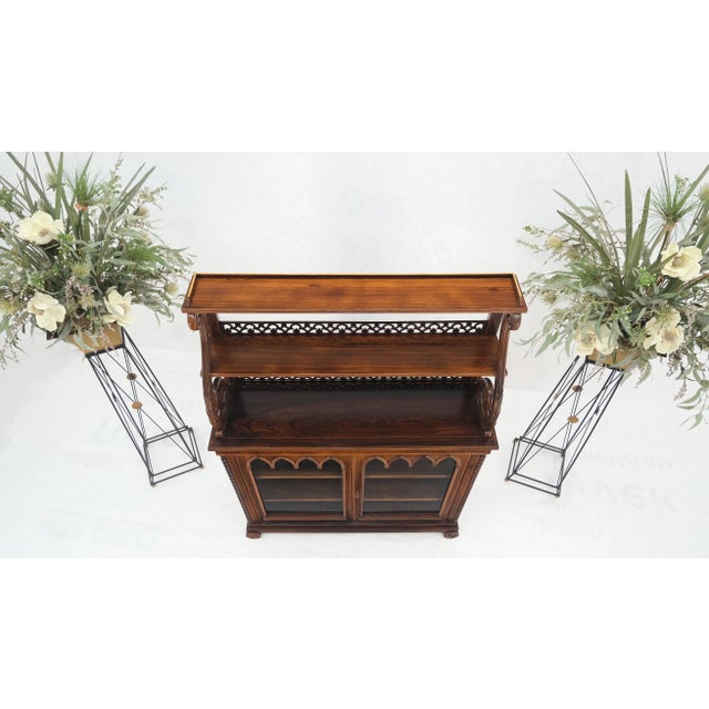Antique 19th Century English Regency Carved Rosewood Tiered Sideboard For Sale - Image 9 of 12