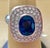 Metal Ceylon Blue Sapphire and Diamond 18 Karat White Gold Cocktail Love Ring For Sale - Image 7 of 8