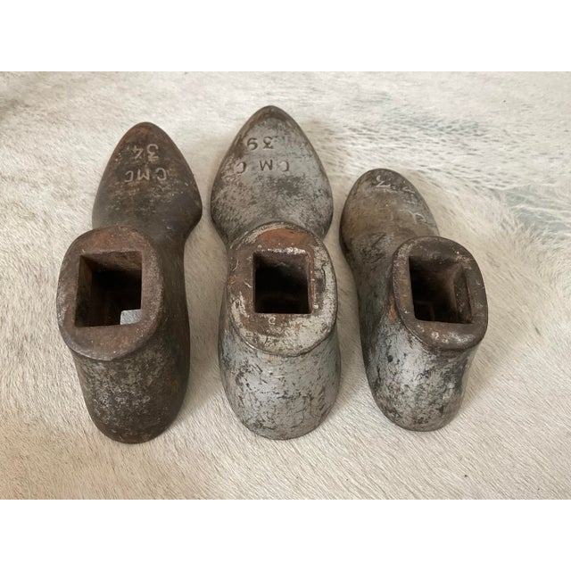 Early 20th Century Early 20th Century Cast Iron Cobbler's Shoe Molds Set of 3 For Sale - Image 5 of 17